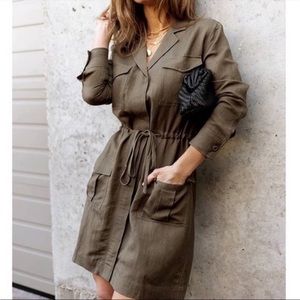 Rails Carmen Drawstring Waist Dress In Army Green